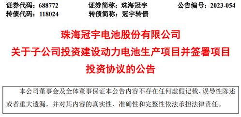 浙江冠宇拟在德阳投资建设动力电池生产项目并签署项目投资协议